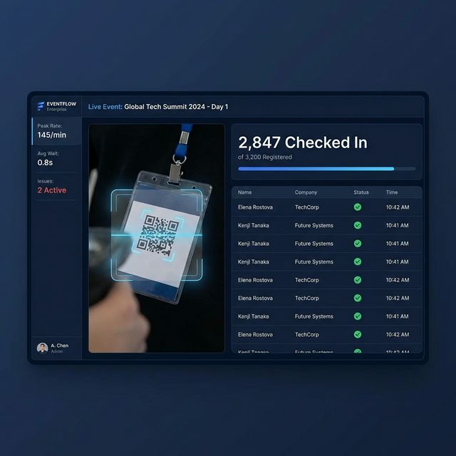 Live Event Check-in Dashboard — Sing Industry